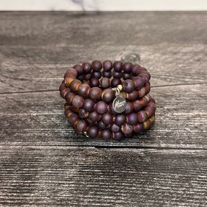 Boho Druzy Wrap Bracelet Wine Purple Stone Beaded Monica Mauro